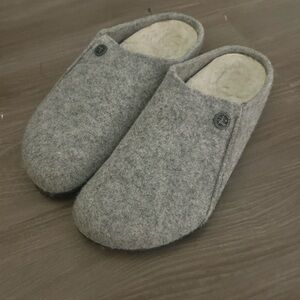 Gray Wool Slippers